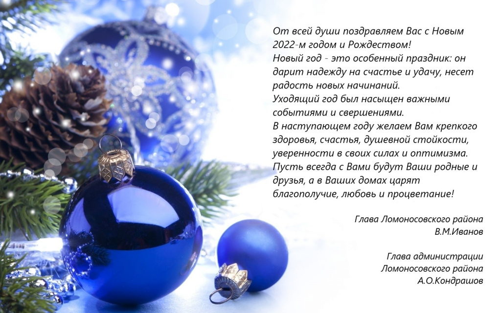Виктор Иванов и Алексей Кондрашов поздравили жителей Ломоносовского района с наступающим Новым годом и Рождеством!