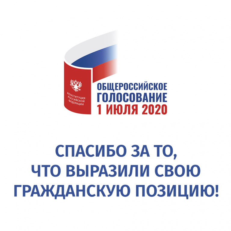 Благодарность за участие в голосовании по поправкам в Конституцию Российской Федерации