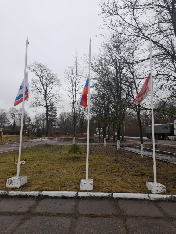 Учреждения Ломоносовского района приспустили флаги в знак скорби по жертвам теракта в «Крокус Сити Холле»