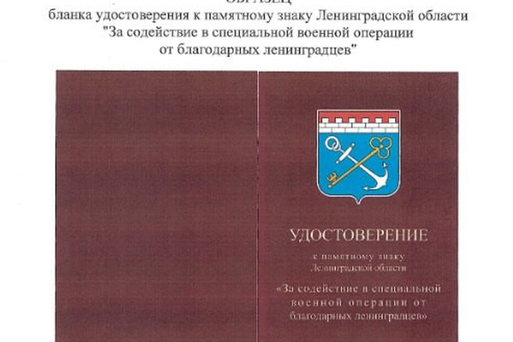 В Ленобласти учредили памятный знак за поддержку СВО